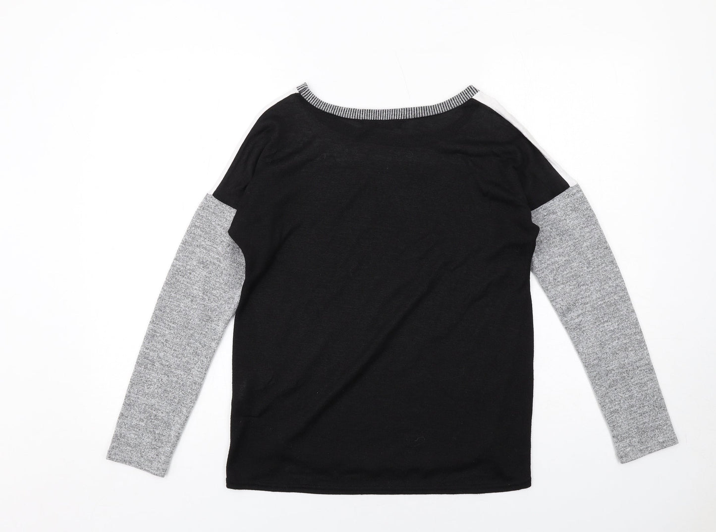 Oasis Womens Grey Round Neck Polyester Pullover Jumper Size XS