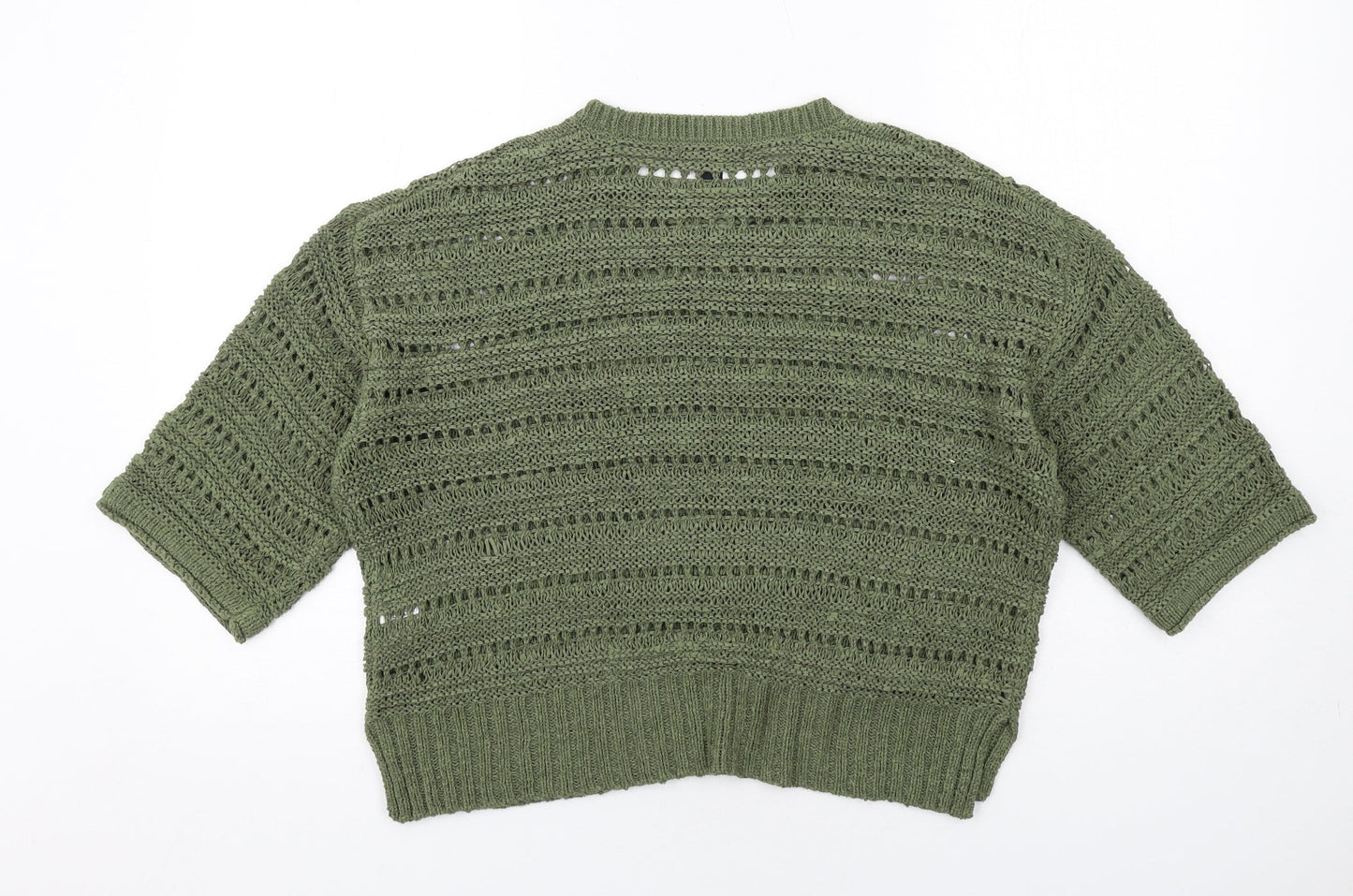 New Look Womens Green Round Neck Acrylic Pullover Jumper Size M