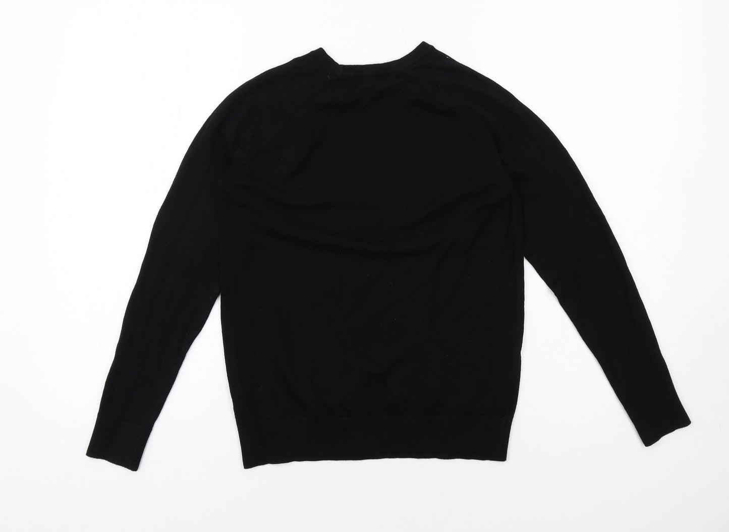 Dunnes Stores Womens Black Round Neck Viscose Pullover Jumper Size M