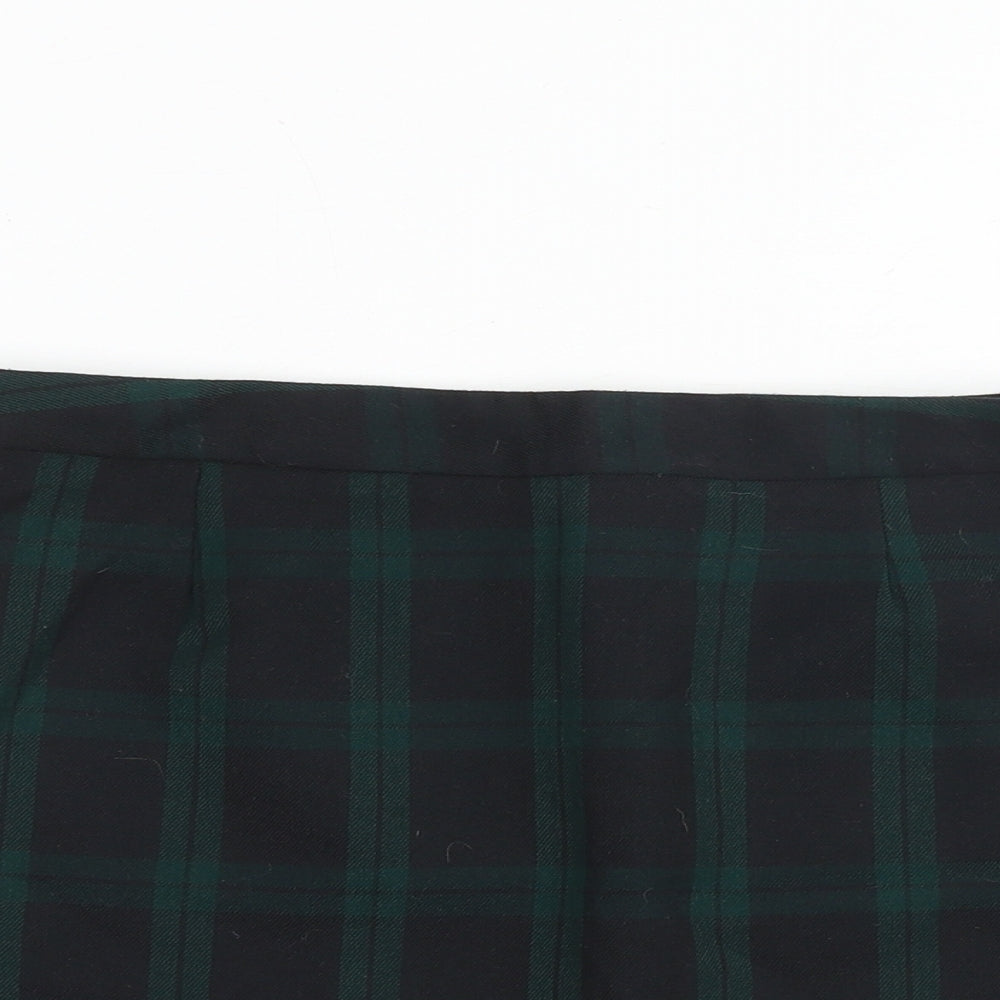 Gap Womens Green Plaid Polyester Mini Skirt Size 30 in Zip