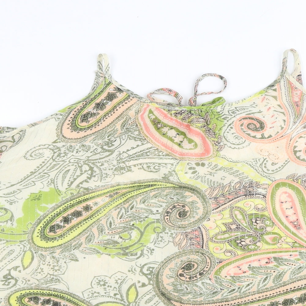 NEXT Womens Multicoloured Paisley Viscose Basic Blouse Size 14 Round Neck - Cold Shoulder