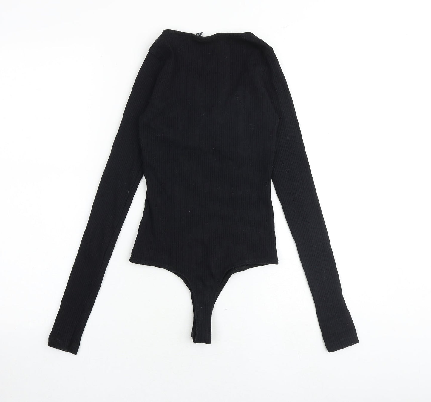 ASOS Womens Black Cotton Bodysuit One-Piece Size 6 Snap