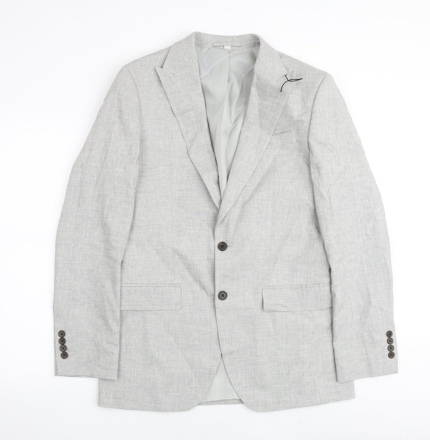 Marks and Spencer Mens Grey Flax Jacket Suit Jacket Size 38 Regular