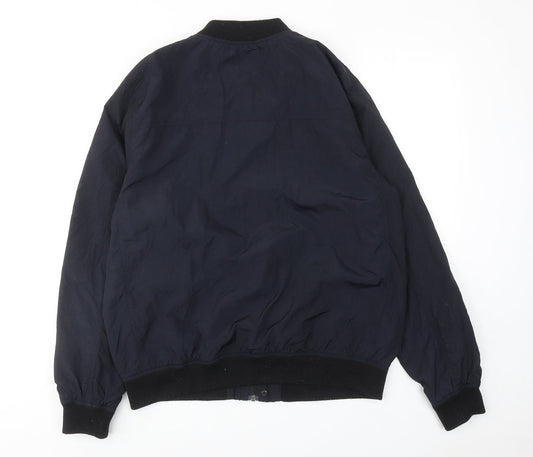 ASOS Mens Blue Bomber Jacket Jacket Size L Zip