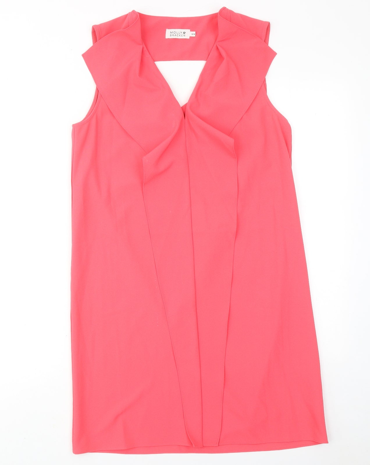 Molly Bracken Womens Pink Polyester A-Line Size S V-Neck Pullover