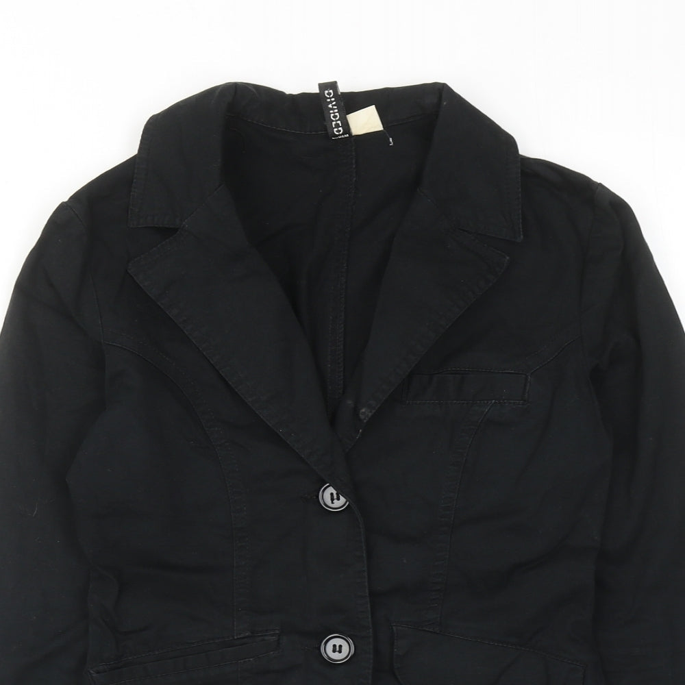 H&M Womens Black Jacket Size 6 Button
