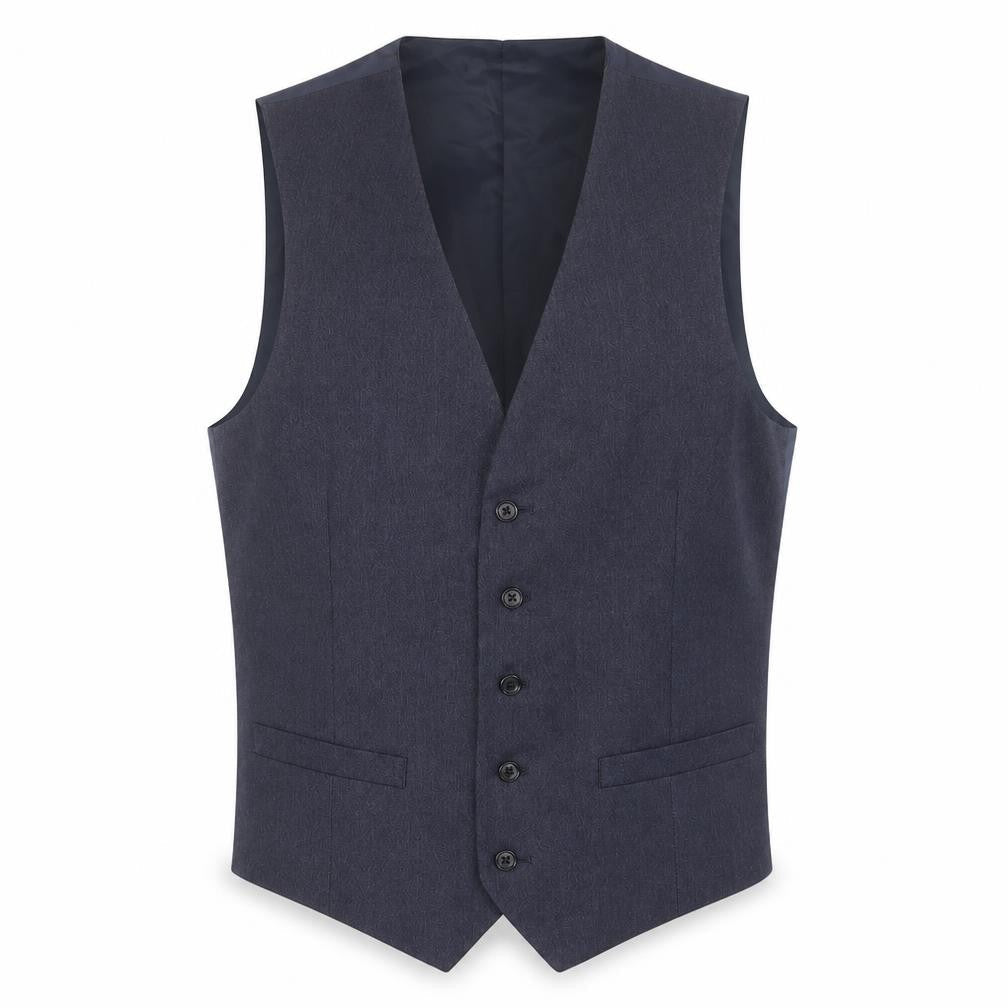 Marks and Spencer Mens Blue Polyester Jacket Suit Waistcoat Size 38 Regular