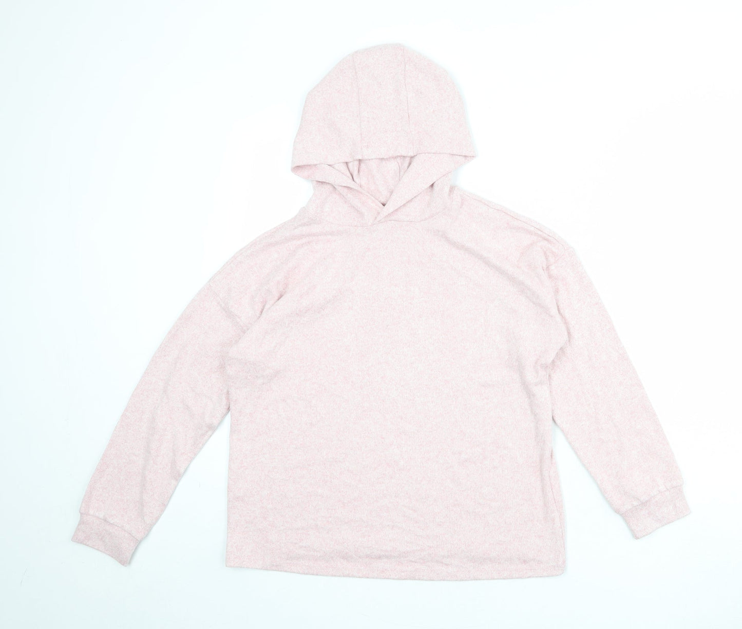 Marks and Spencer Girls Pink Polyester Pullover Hoodie Size 12-13 Years Pullover