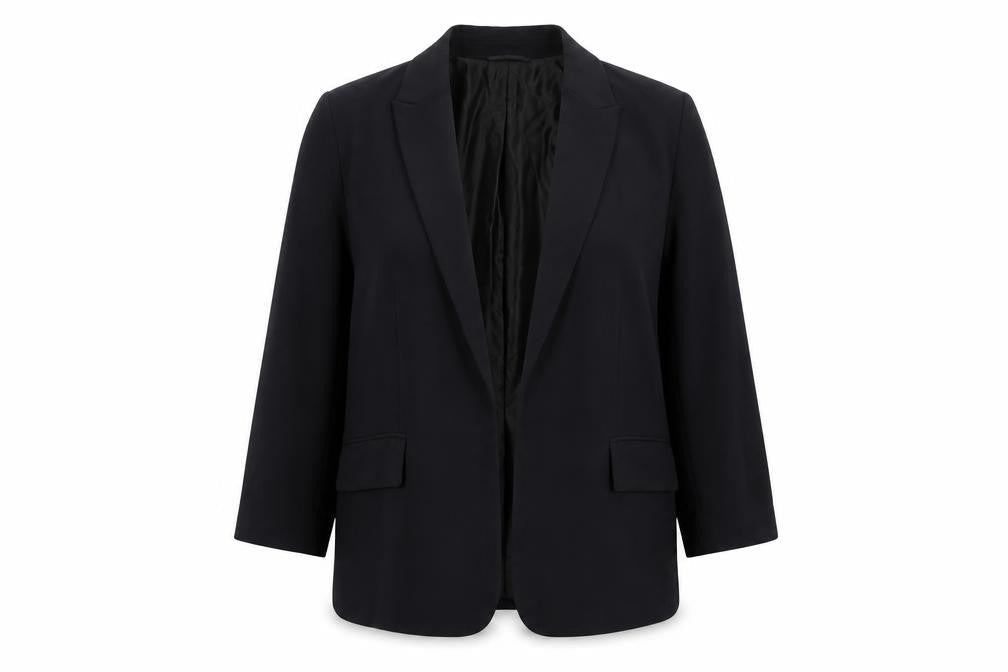 Marks and Spencer Womens Black Polyester Jacket Blazer Size 16 - Open Style