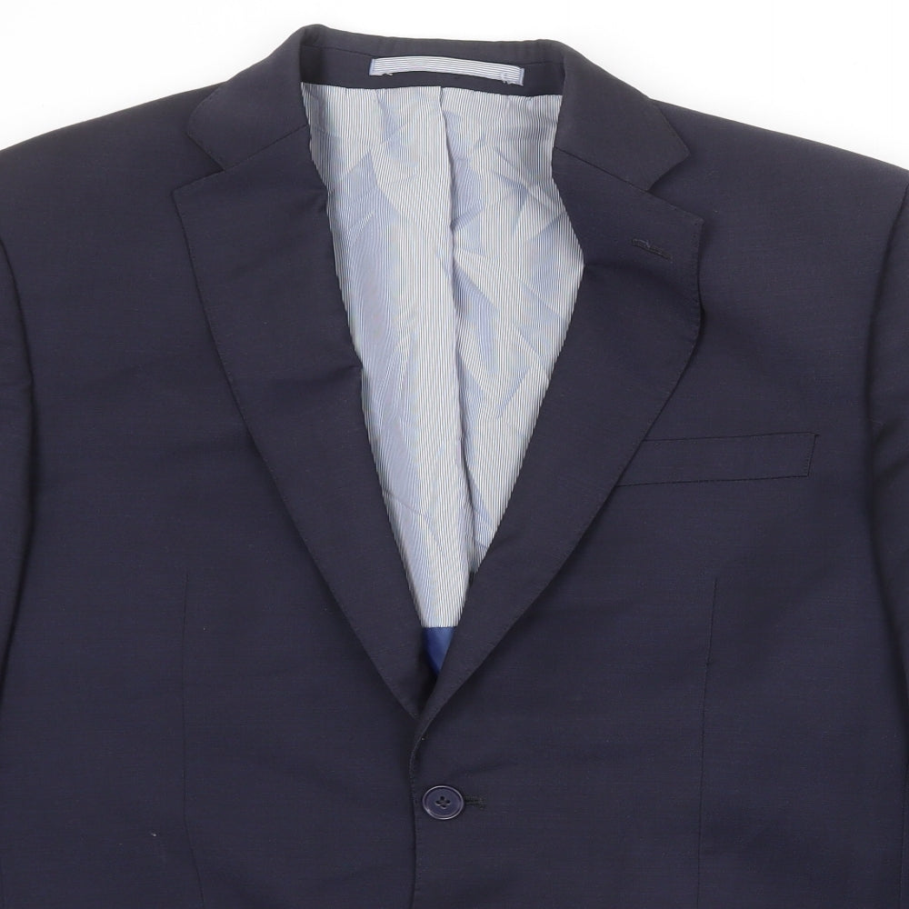 Marks and Spencer Mens Blue Wool Jacket Suit Jacket Size 40 Regular