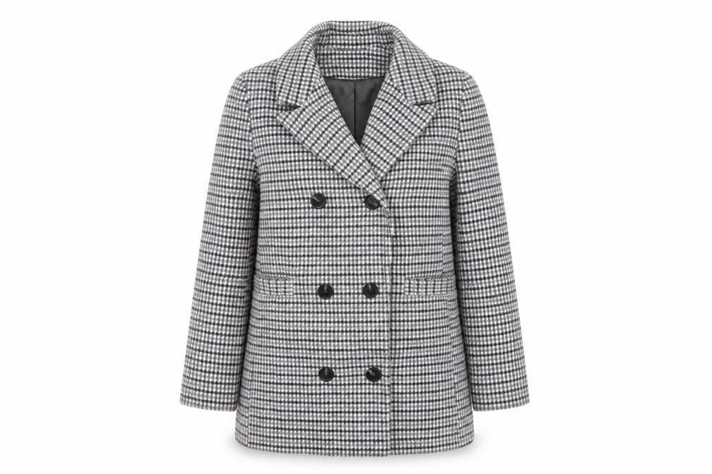 Marks & Spencer Womens Grey Geometric Jacket Blazer Size 14 Button