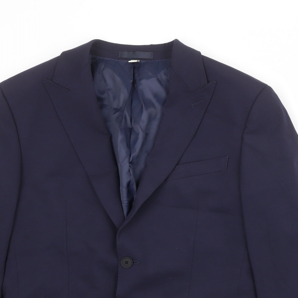 Autograph Mens Blue Polyester Jacket Suit Jacket Size 38 Regular