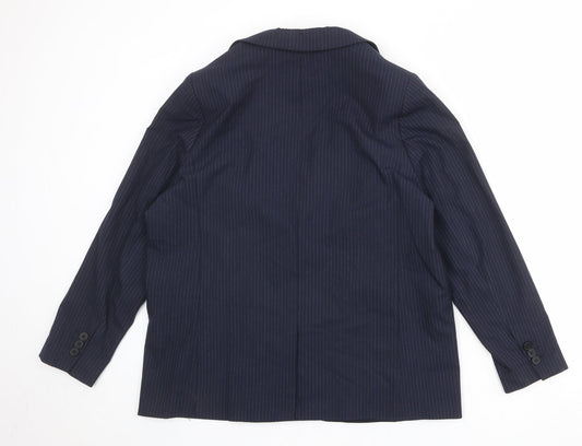 Marks and Spencer Womens Blue Polyester Jacket Suit Jacket Size 16