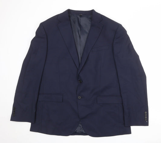 Marks and Spencer Mens Blue Polyester Jacket Suit Jacket Size 44 Regular