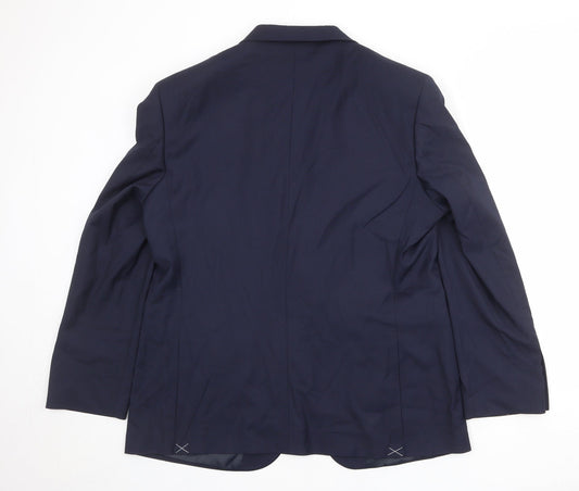 Marks and Spencer Mens Blue Polyester Jacket Suit Jacket Size 44 Regular