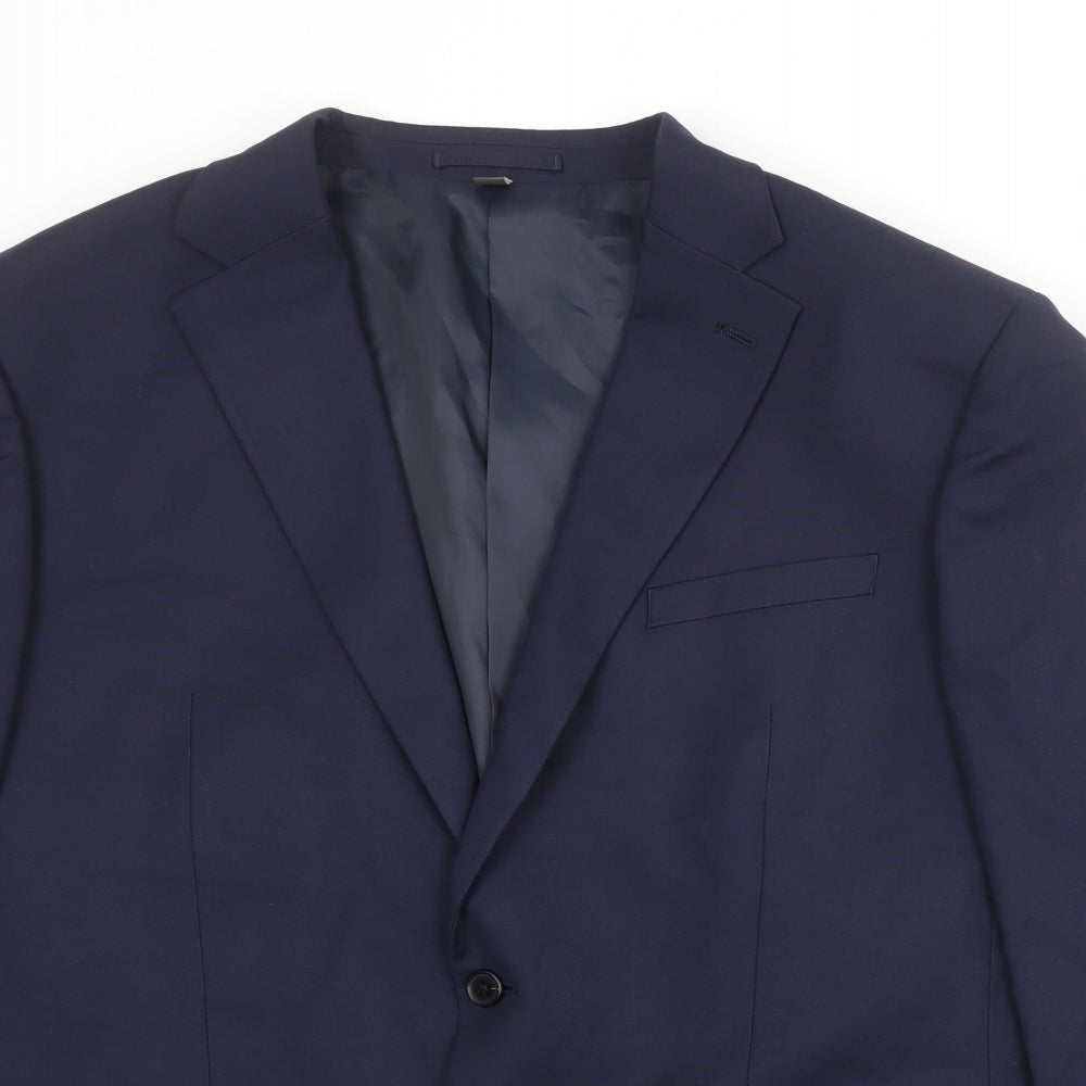 Marks and Spencer Mens Blue Polyester Jacket Suit Jacket Size 44 Regular