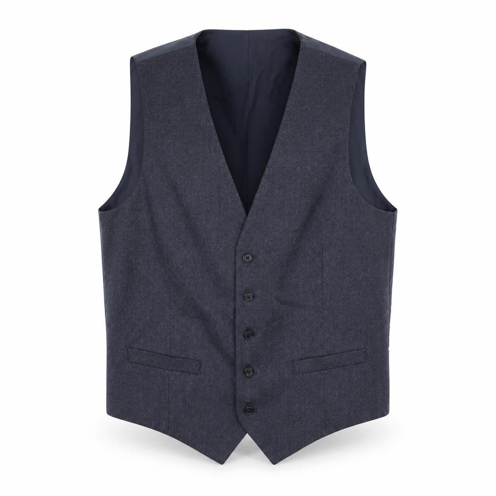 Marks and Spencer Mens Blue Polyester Jacket Suit Waistcoat Size 42 Regular