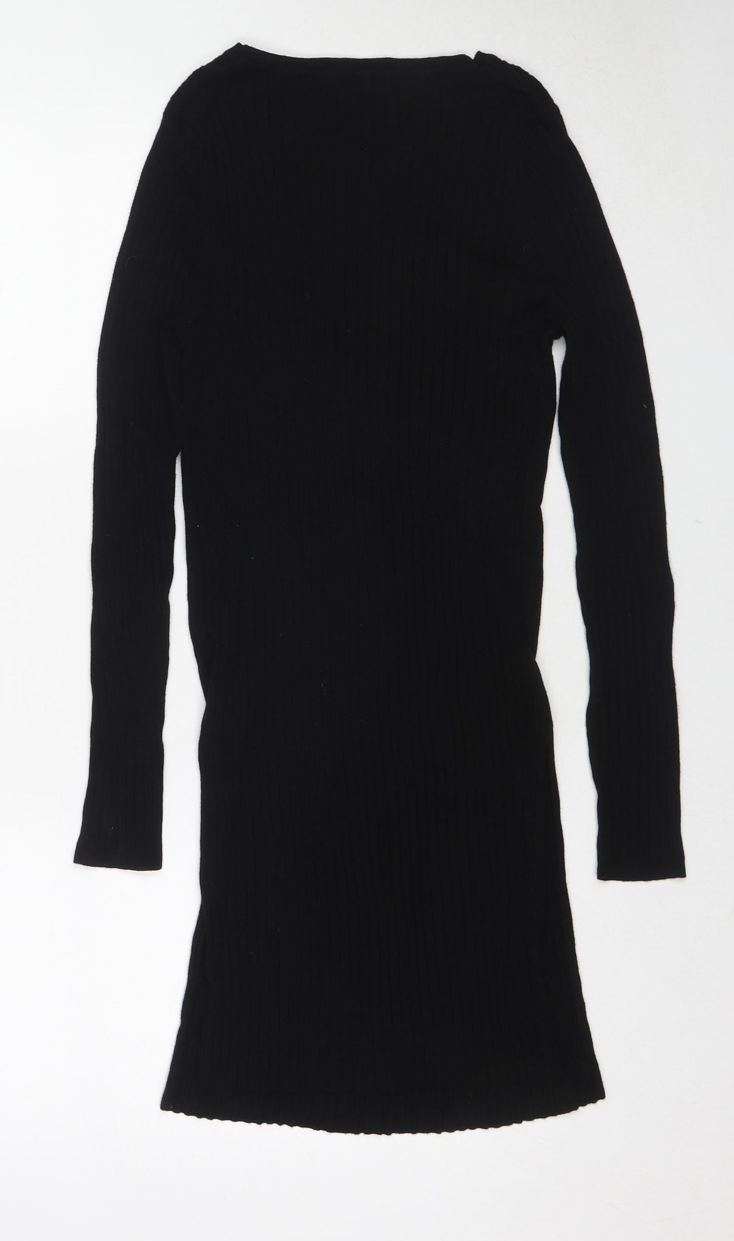 Marks and Spencer Womens Black Round Neck Viscose Pullover Jumper Size 8