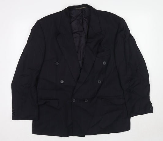 Marks and Spencer Mens Blue Wool Jacket Suit Jacket Size 40 Regular