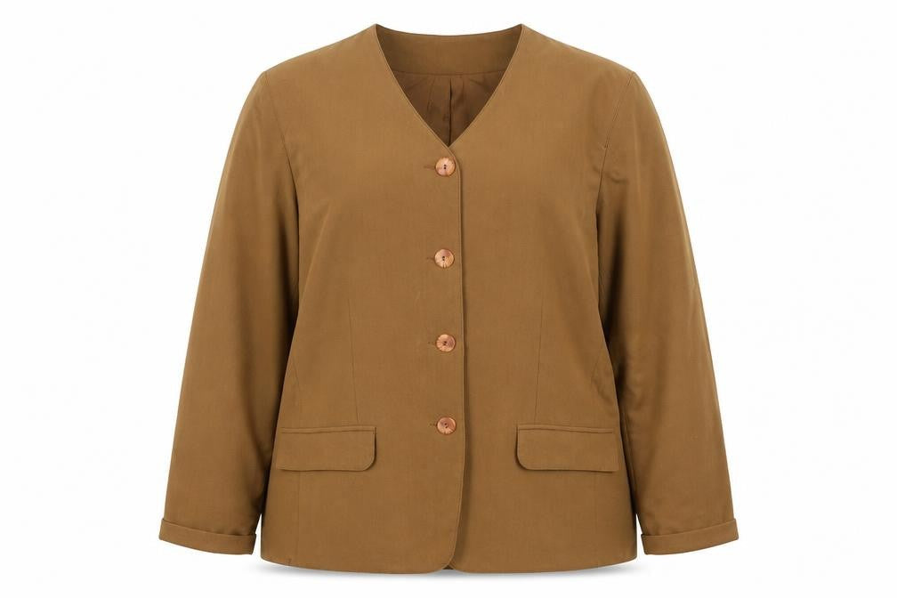 Classics Plus Womens Beige Jacket Blazer Size 18 Button