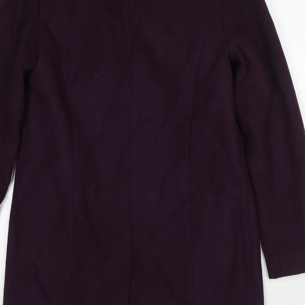 Marks and Spencer Womens Purple Overcoat Coat Size 10 Zip