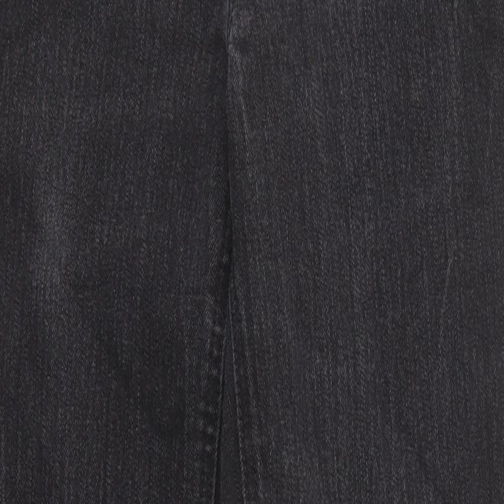 Jones New York Womens Black Cotton Straight Jeans Size 10 Regular Zip