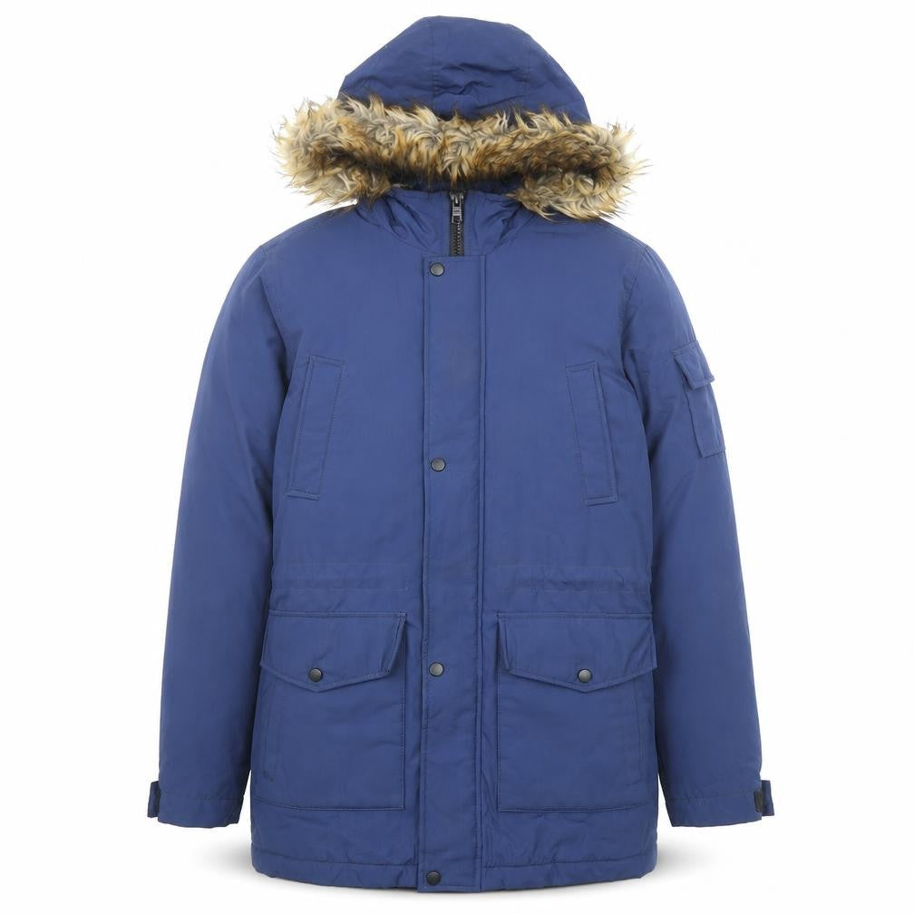 ASOS Mens Blue Parka Coat Size S Zip