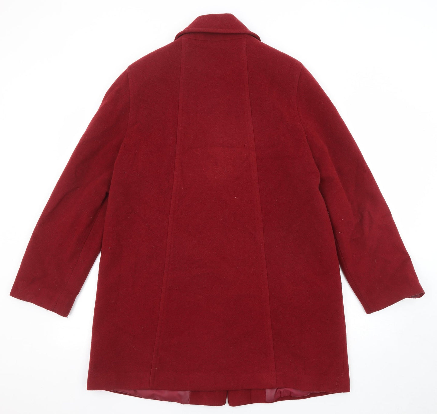 BHS Womens Red Overcoat Coat Size 16 Button