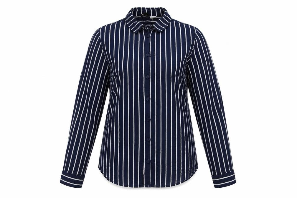 H&M Womens Blue Viscose Basic Button-Up Size 10 Collared