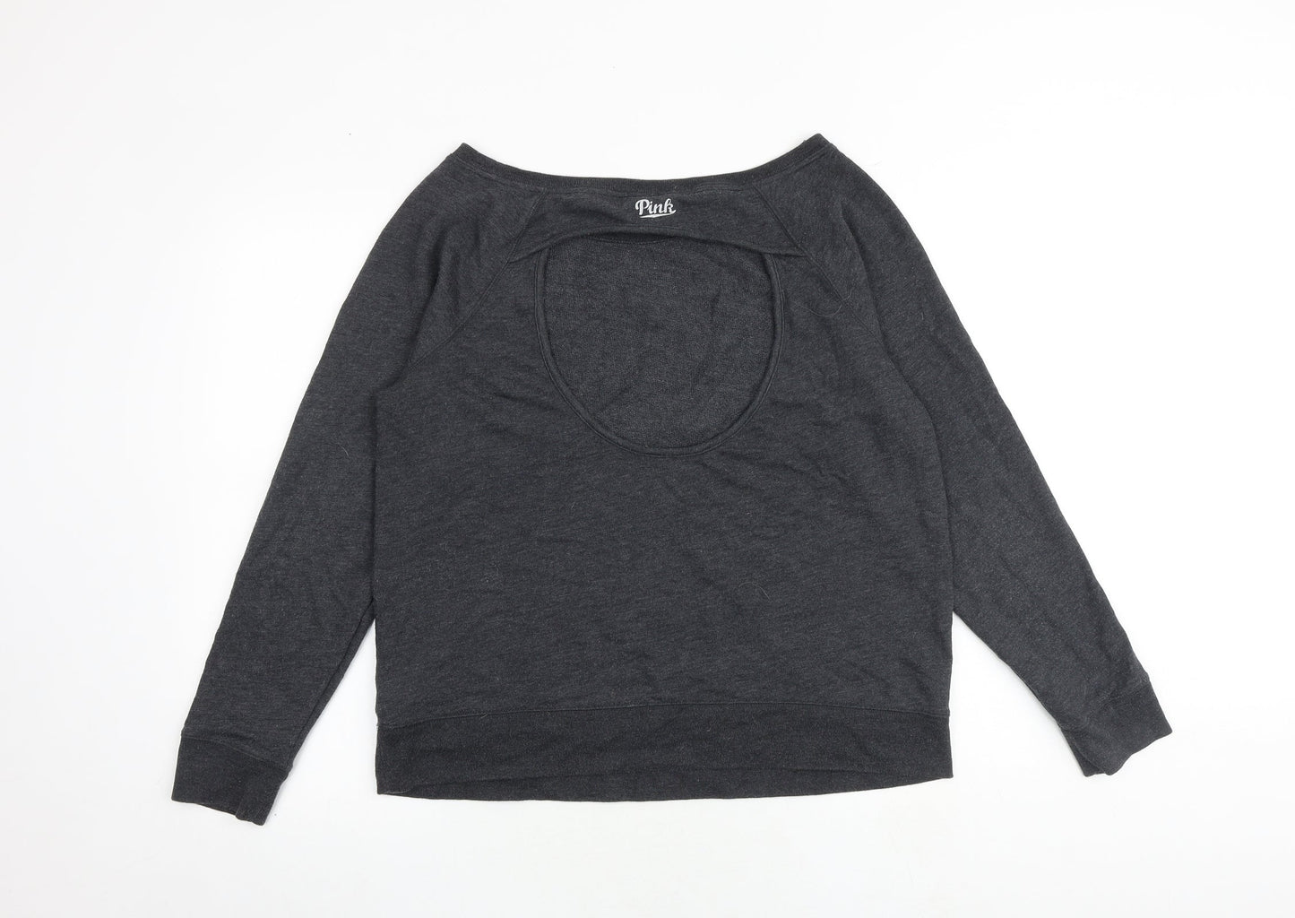 PINK Womens Grey Cotton Pullover Sweatshirt Size S Pullover - Seas the day