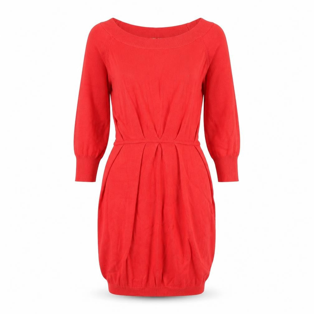 Front view of ASOS women’s red 100% cotton sheath, size UK 10, boat neck pullover