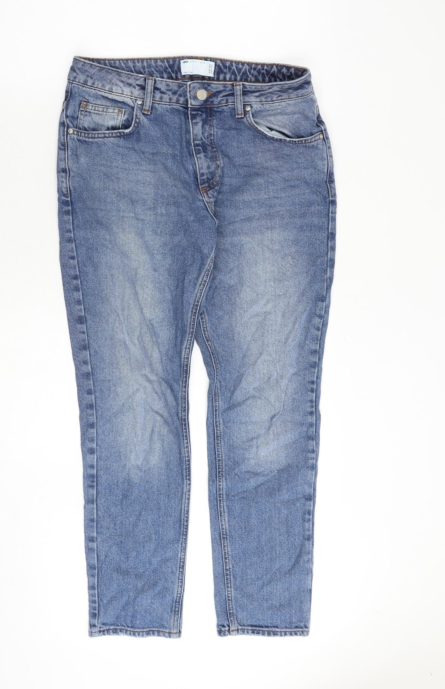 ASOS Mens Blue Cotton Skinny Jeans Size 30 in L30 in Regular Zip