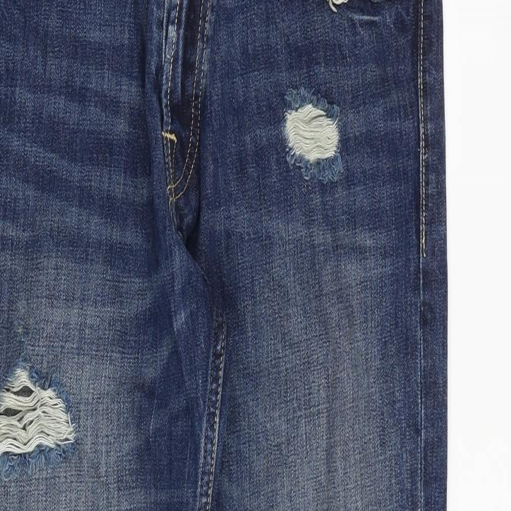 Hollister Mens Blue Cotton Straight Jeans Size 32 in L32 in Regular Zip