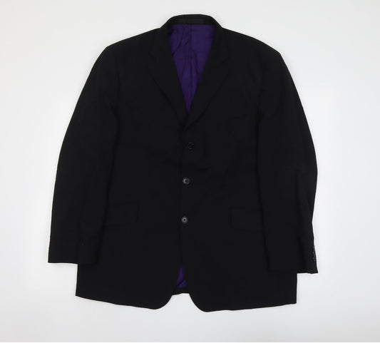 Marks and Spencer Mens Black Patent Leather Jacket Suit Jacket Size 44 Regular