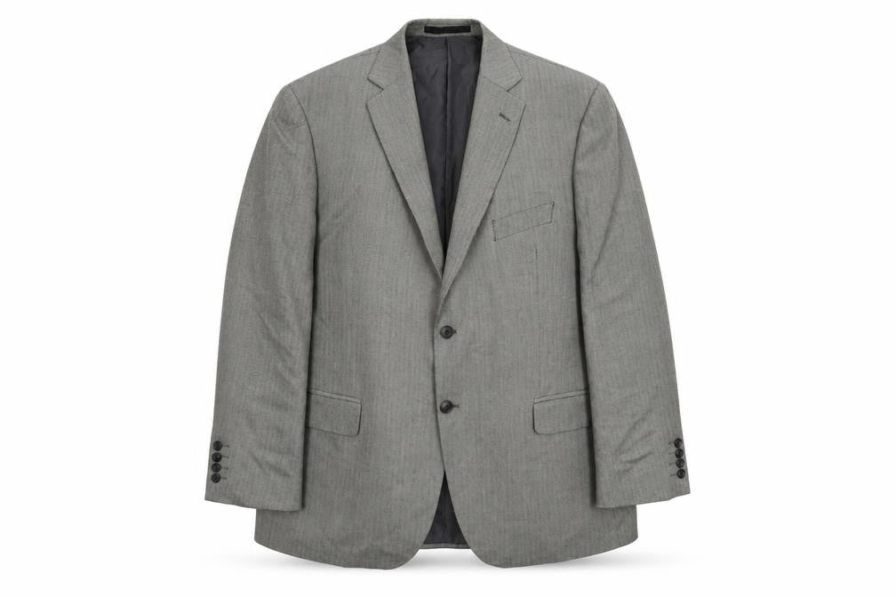 Marks and Spencer Mens Grey Striped Polyester Jacket Suit Jacket Size 46 Regular