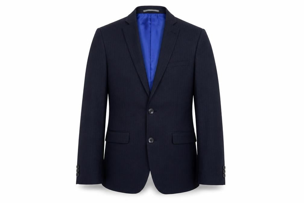 Marks and Spencer Mens Blue Striped Polyester Jacket Suit Jacket Size 36 Regular