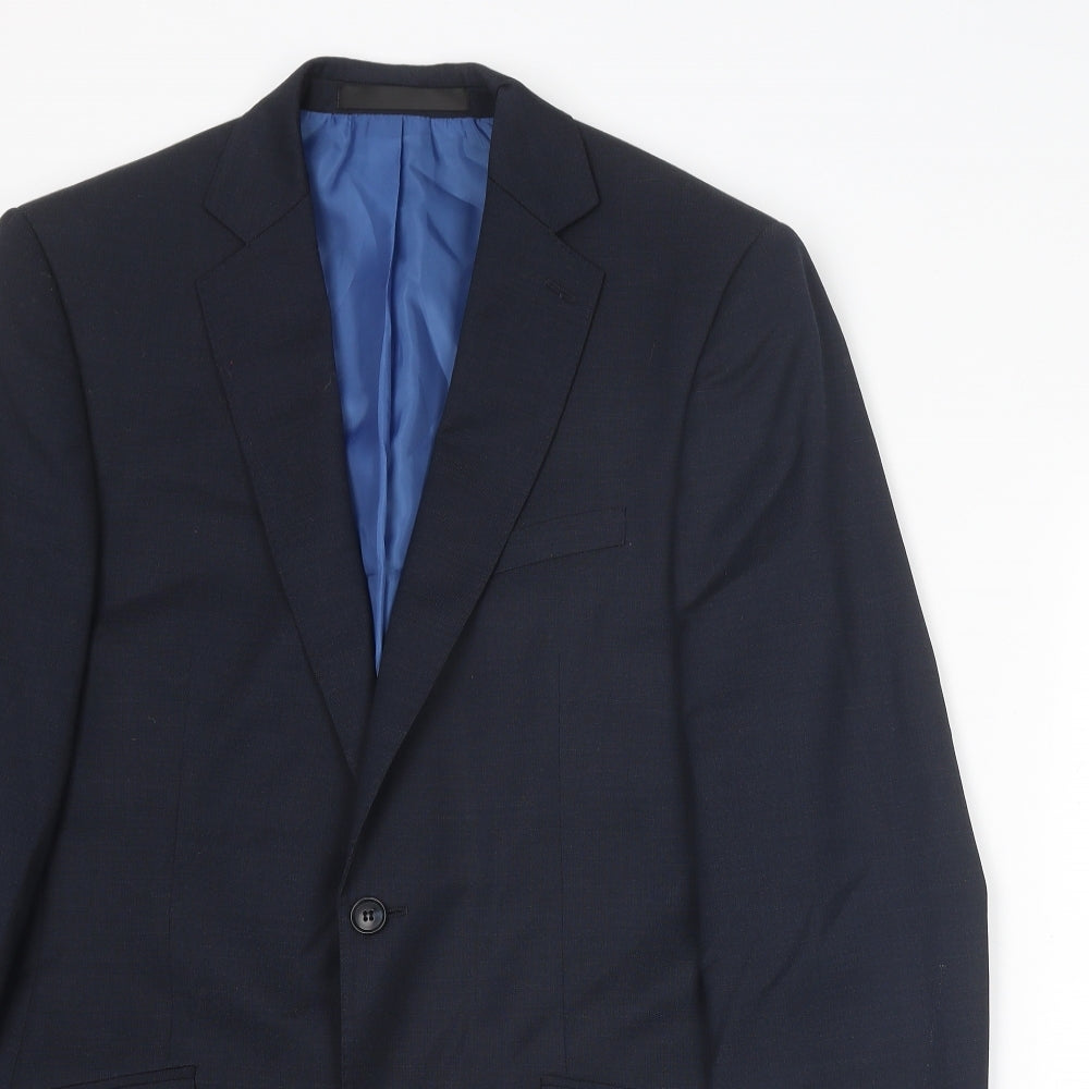 Marks and Spencer Mens Blue Wool Jacket Suit Jacket Size 38 Regular