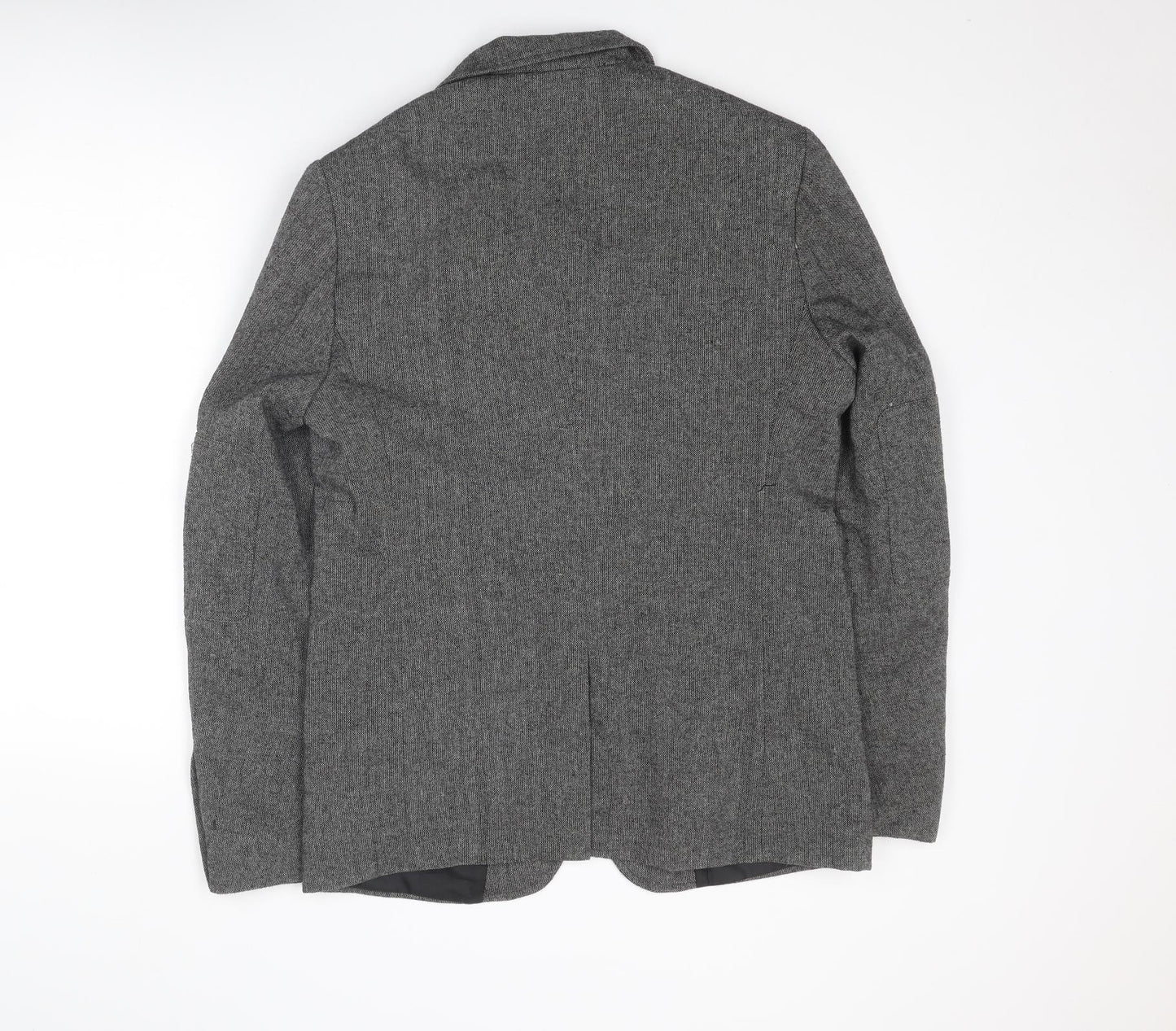 Brave Soul Mens Grey Polyester Jacket Blazer Size 38 Regular