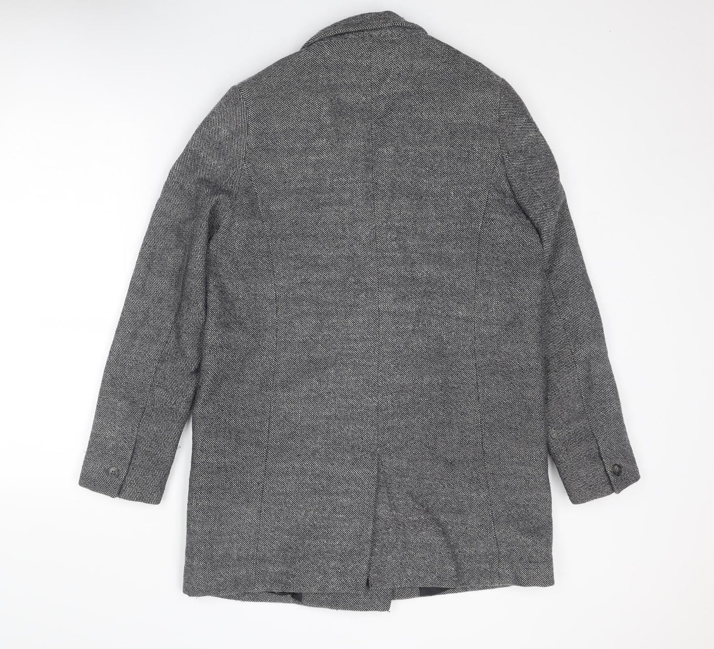 French Connection Womens Blue Overcoat Coat Size 12 Button