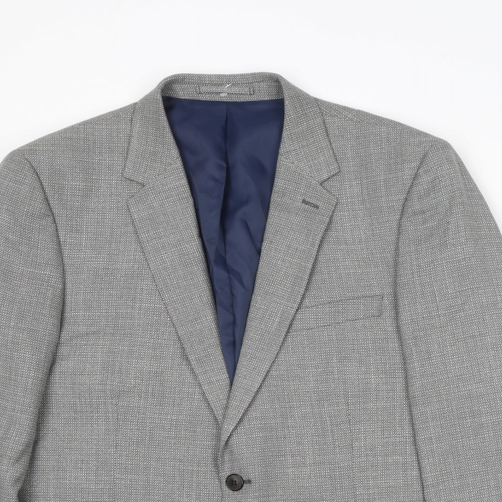 Marks and Spencer Mens Grey Polyester Jacket Suit Jacket Size 42 Regular