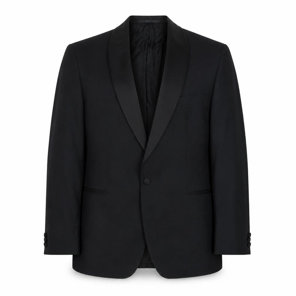 St Michael Mens Black Wool Tuxedo Suit Jacket Size 40 Regular