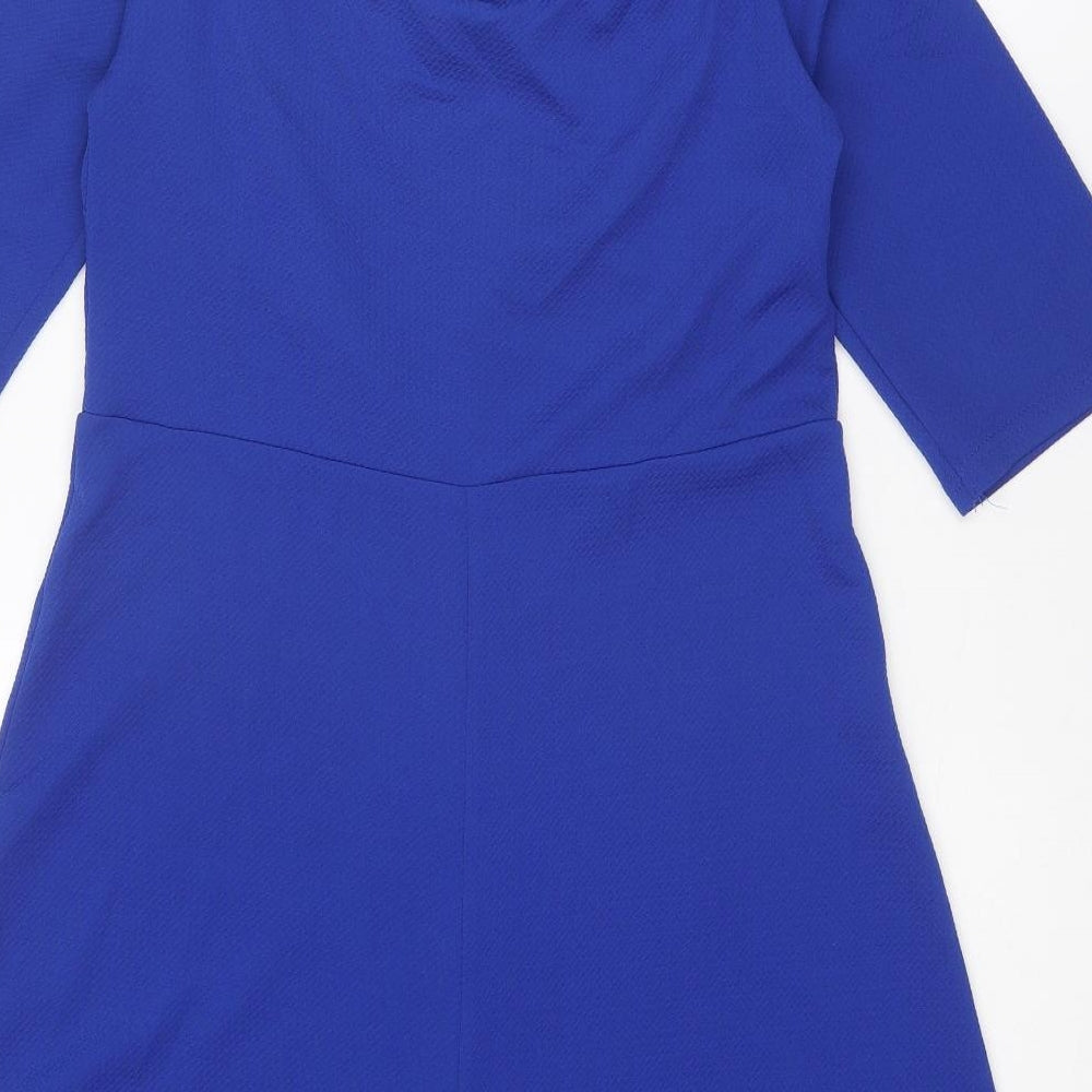 Anthology Womens Blue Polyester A-Line Size 12 Off the Shoulder Pullover