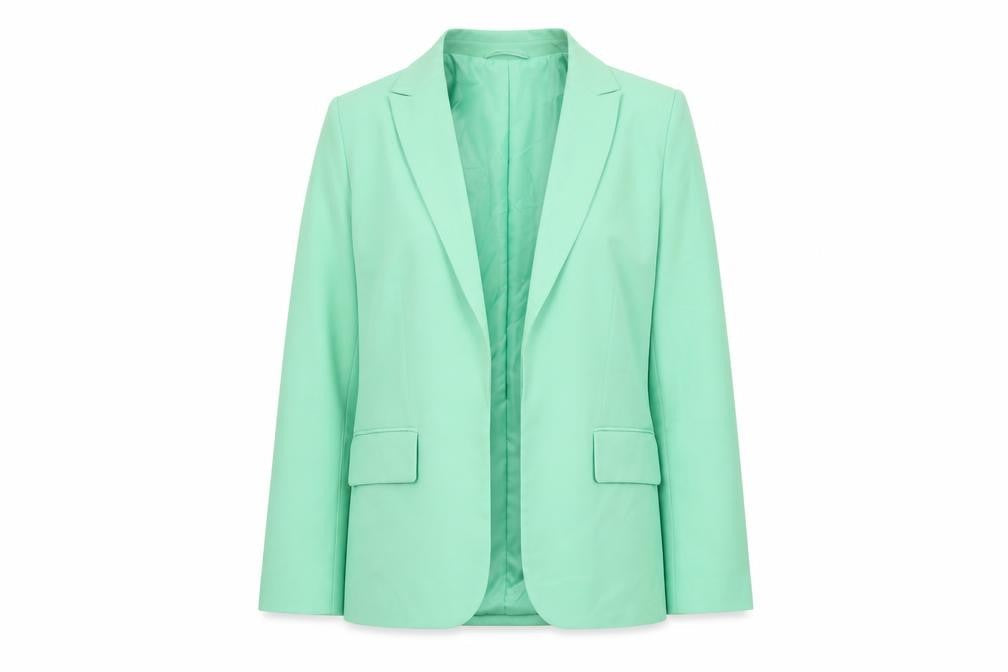 Marks and Spencer Womens Green Polyester Jacket Suit Jacket Size 12 - Open Style