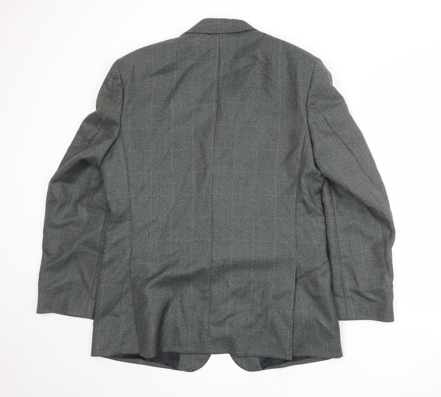 Periscope Mens Green Check Polyester Jacket Suit Jacket Size 44 Regular
