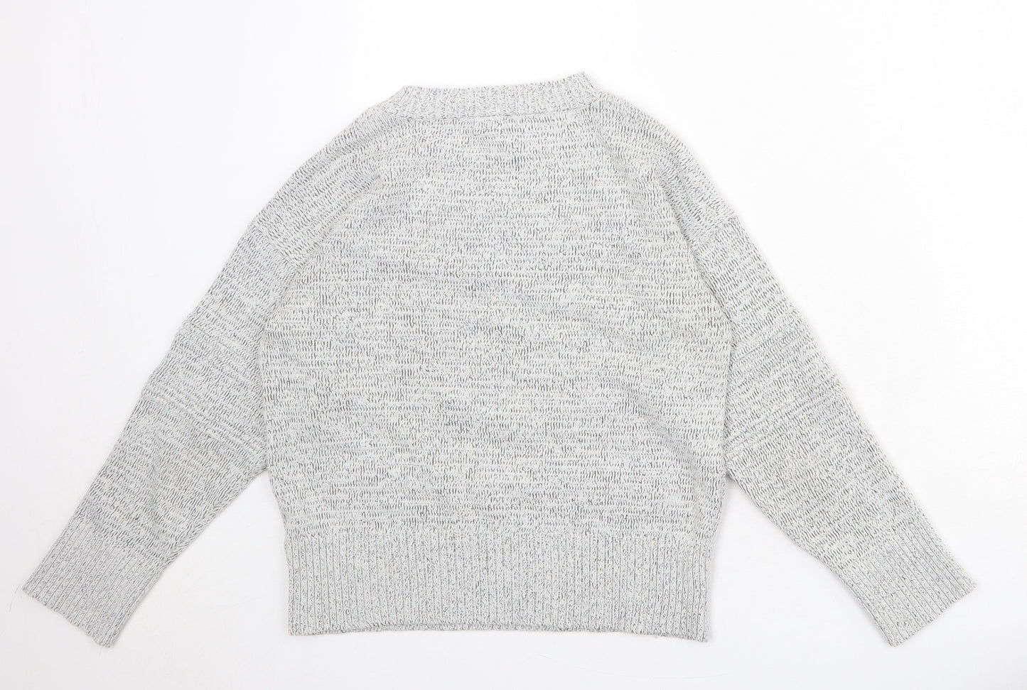 Topshop Womens Grey Round Neck Acrylic Pullover Jumper Size S