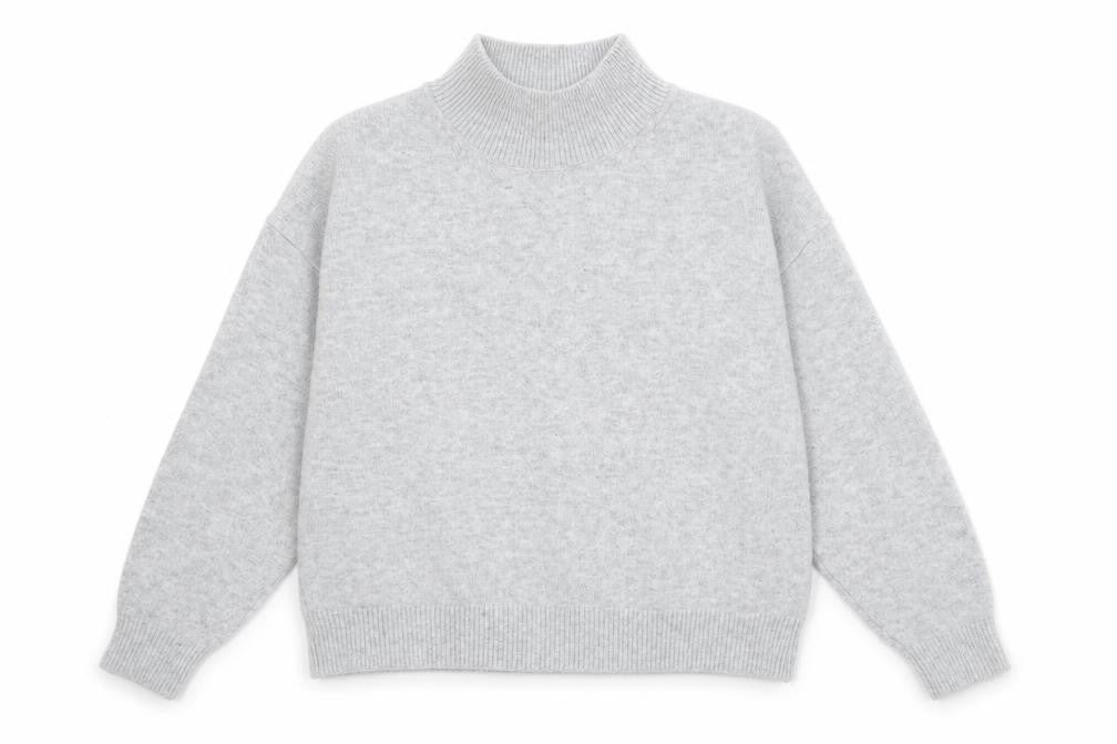 H&M Womens Grey High Neck Polyester Pullover Jumper Size M