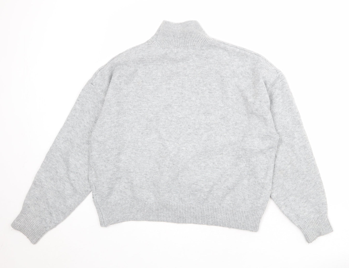 H&M Womens Grey High Neck Polyester Pullover Jumper Size M