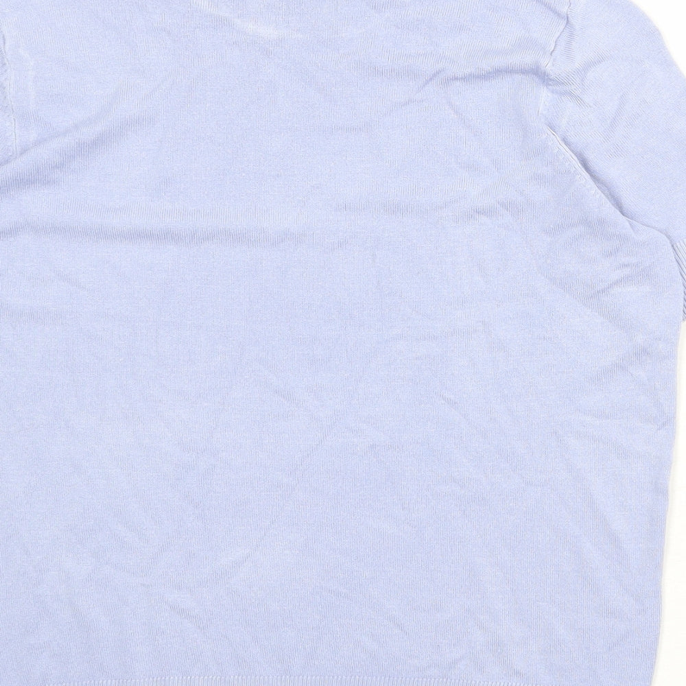 Marks and Spencer Womens Blue Round Neck Viscose Pullover Jumper Size 10
