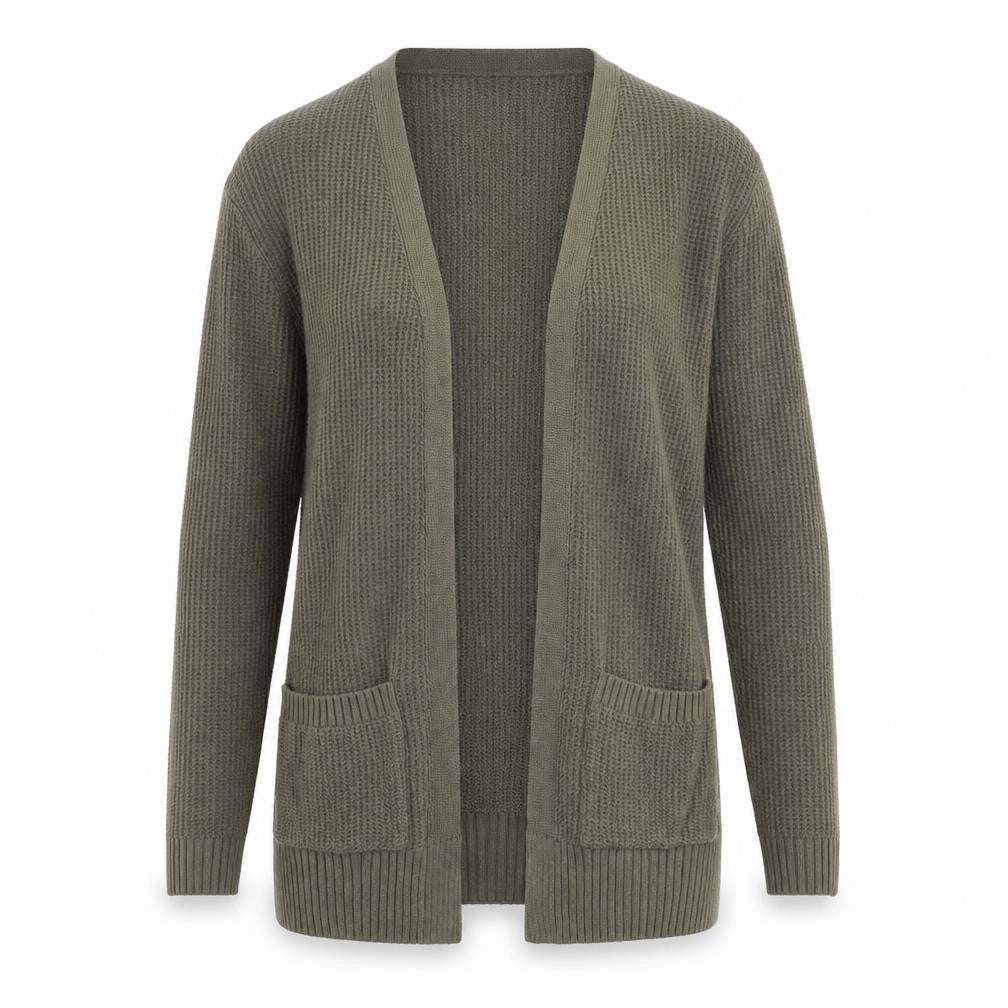 Son of Stag Womens Green V-Neck Acrylic Cardigan Jumper Size S