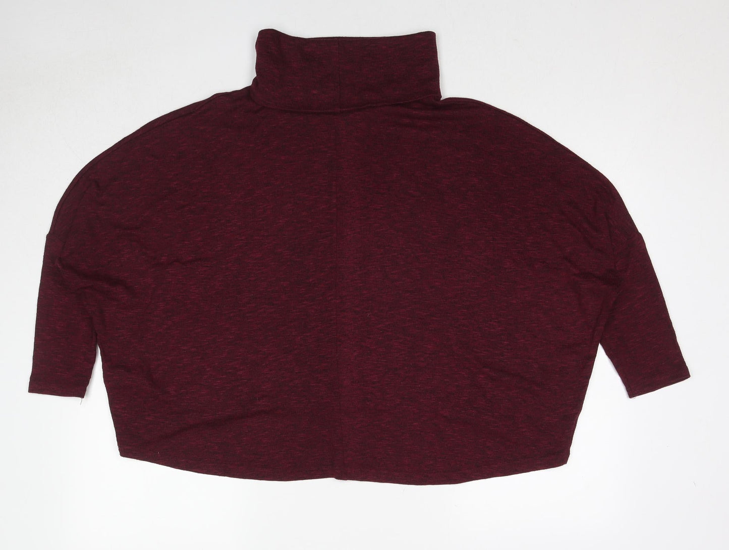 New Look Womens Red Mock Neck Polyester Pullover Jumper Size 10